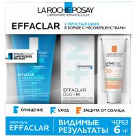 Набор La Roche-Posay Effaclar для проблемной кожи, гель, 50 мл + крем-гель, 15 мл + флюид, 3 мл