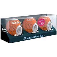 Набор Satisfyer Crunchy яйцо-мастурбатор влажный, 7х5.5 см, 3 шт.